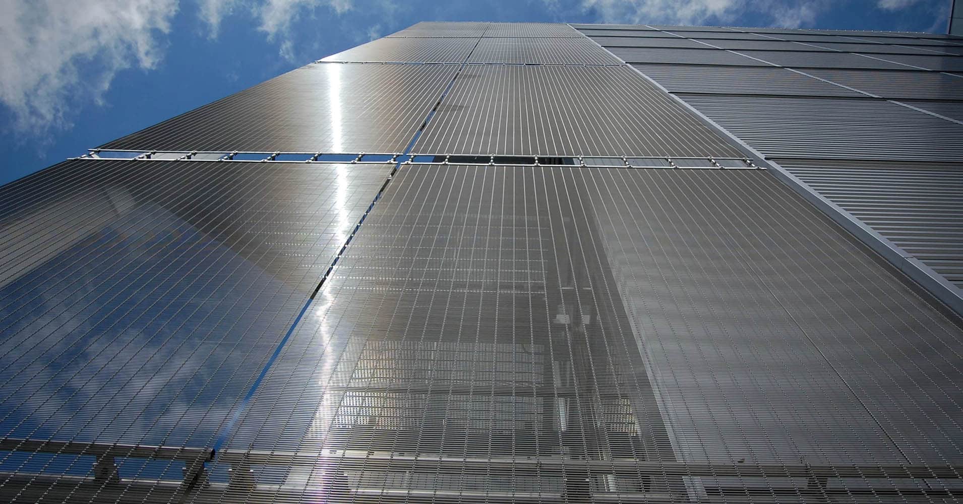 façade en maille architecturale en acier inoxydable
